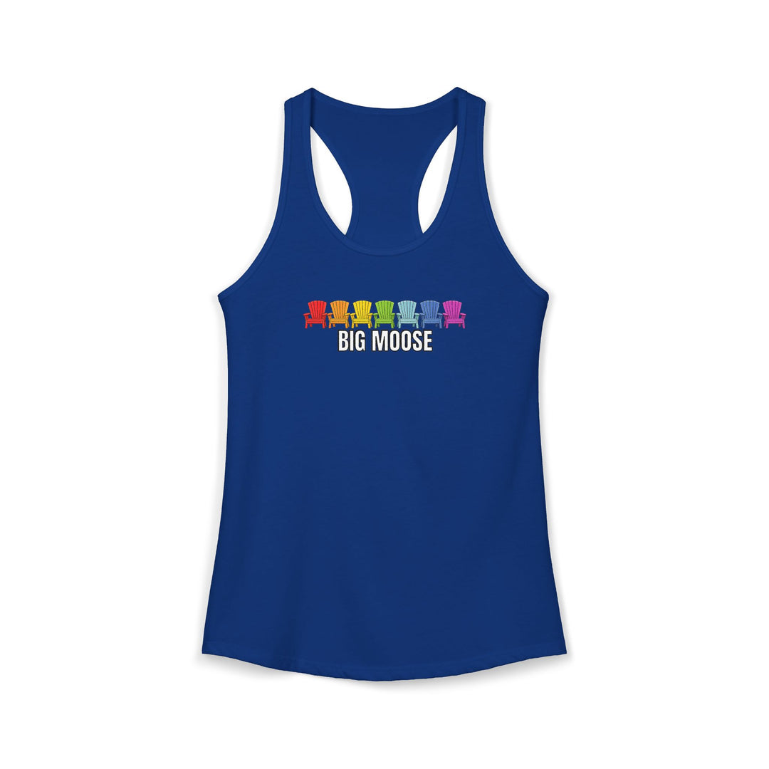 Big Moose Rainbow Chairs Ladies Racerback