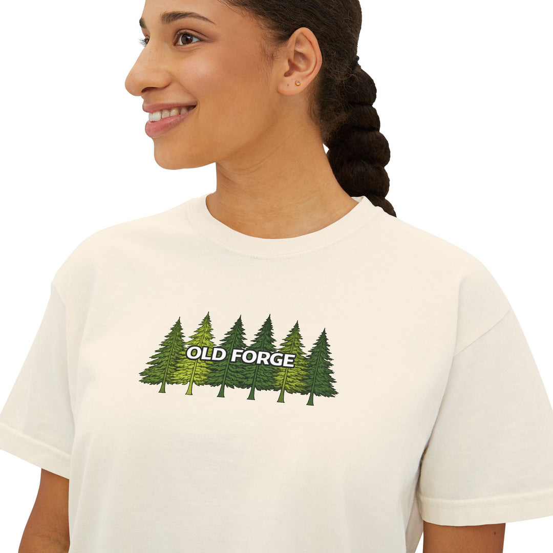 Old Forge Pine Trees Ladies Boxy Tee