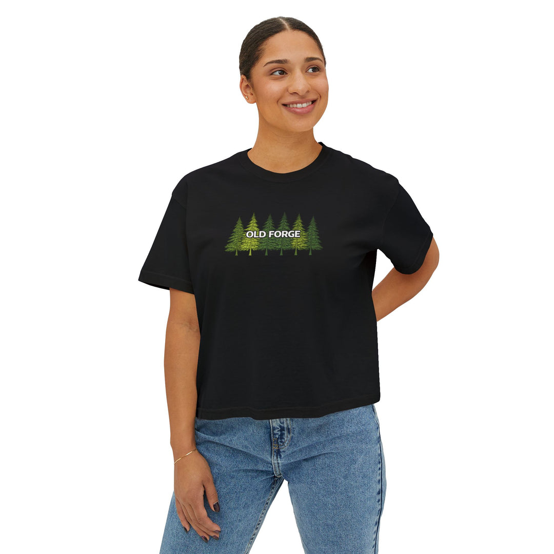 Old Forge Pine Trees Ladies Boxy Tee
