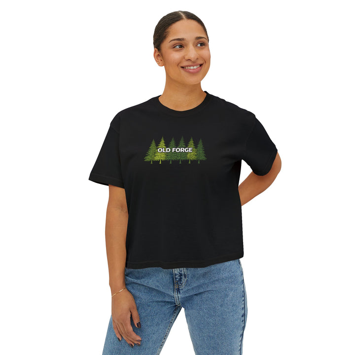 Old Forge Pine Trees Ladies Boxy Tee