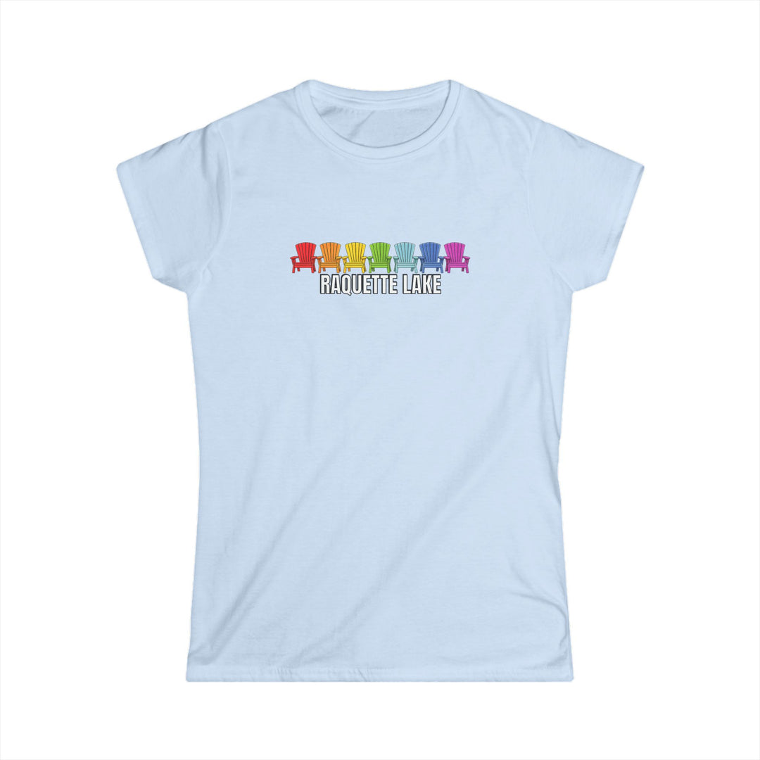 Raquette Lake Ladies Tee - Rainbow Chairs
