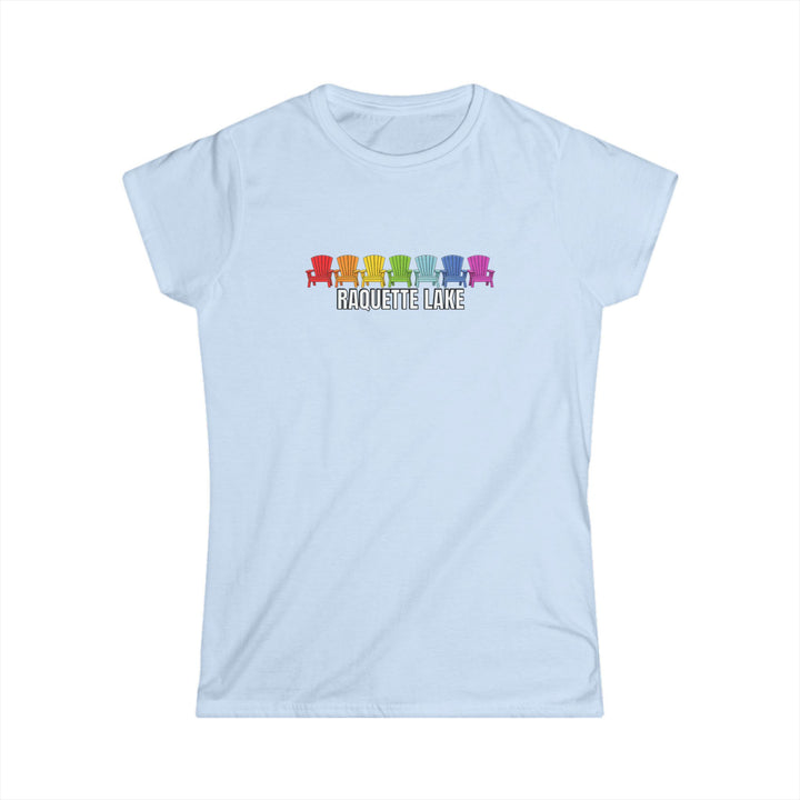 Raquette Lake Ladies Tee - Rainbow Chairs