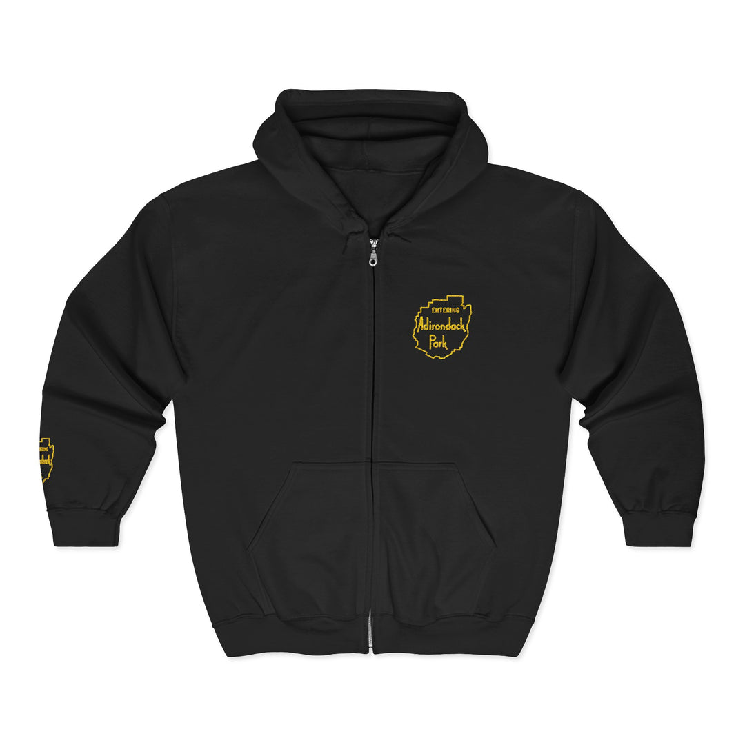 Entering Adirondack Park - Embroidered Zip Up Hoodie