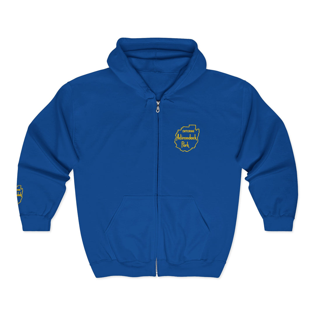 Entering Adirondack Park - Embroidered Zip Up Hoodie