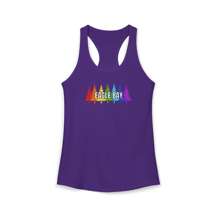 Eagle Bay Ladies Racerback - Rainbow Trees