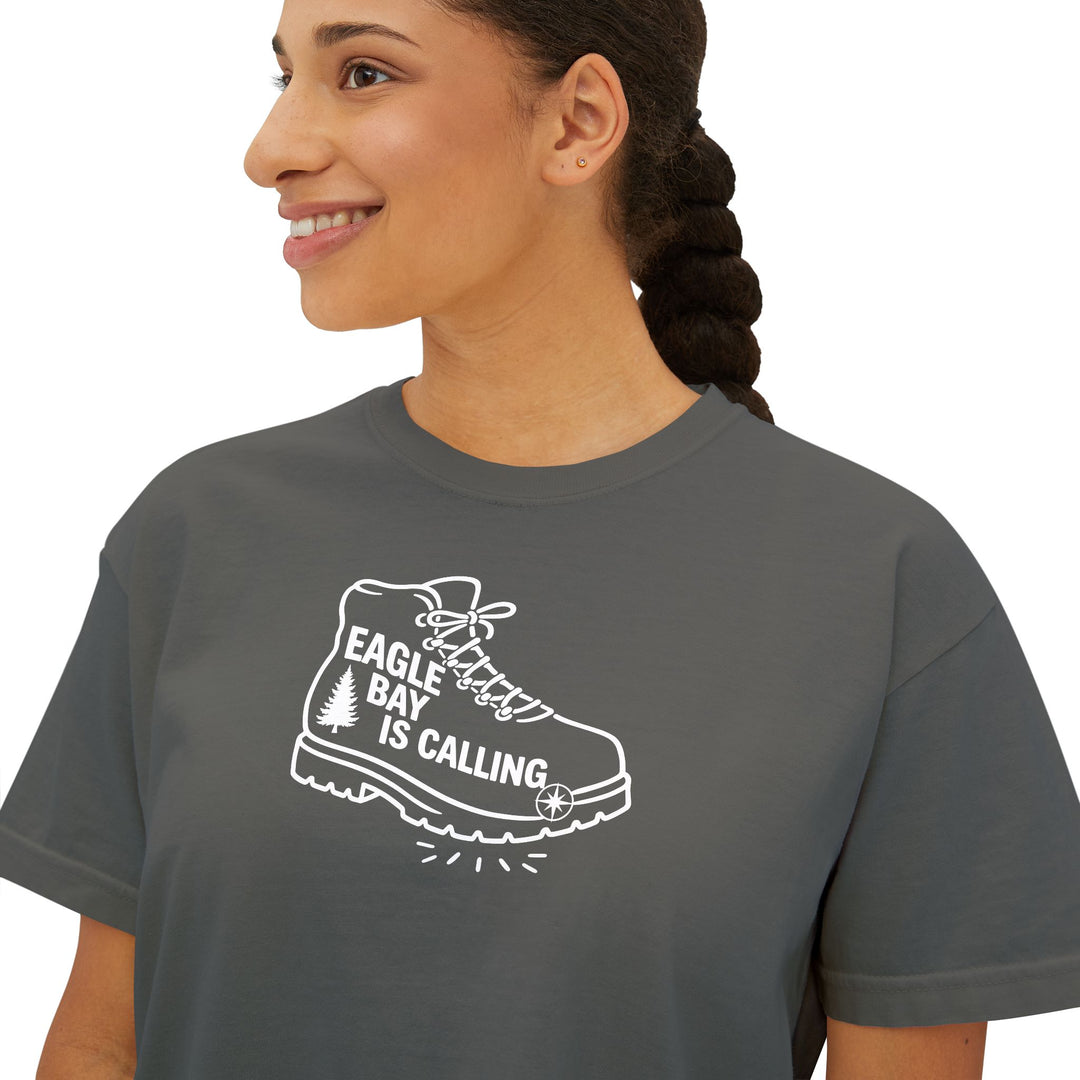 Eagle Bay is Calling Ladies Boxy Tee
