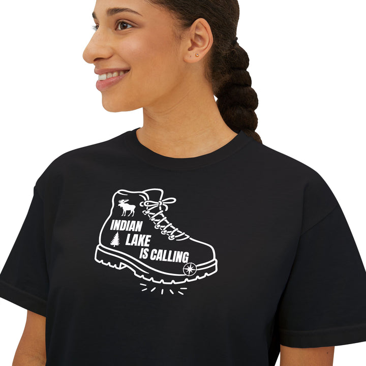 Indian Lake is Calling Ladies Boxy Tee
