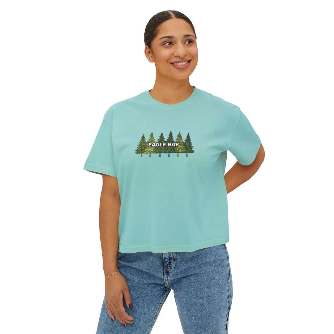 Eagle Bay Ladies Boxy Tee - Pine Trees