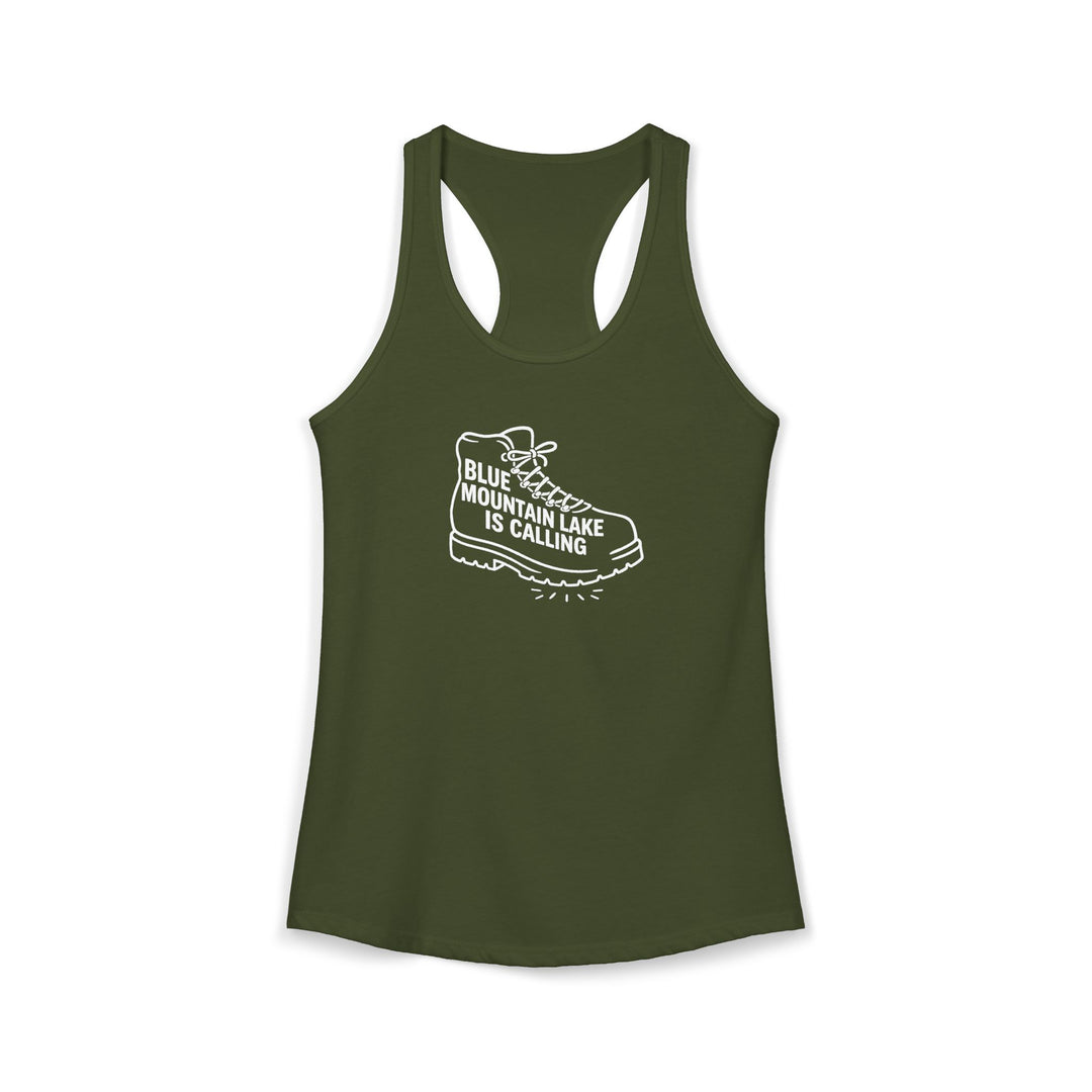 Blue Mountain Lake is Calling Ladies Racerback