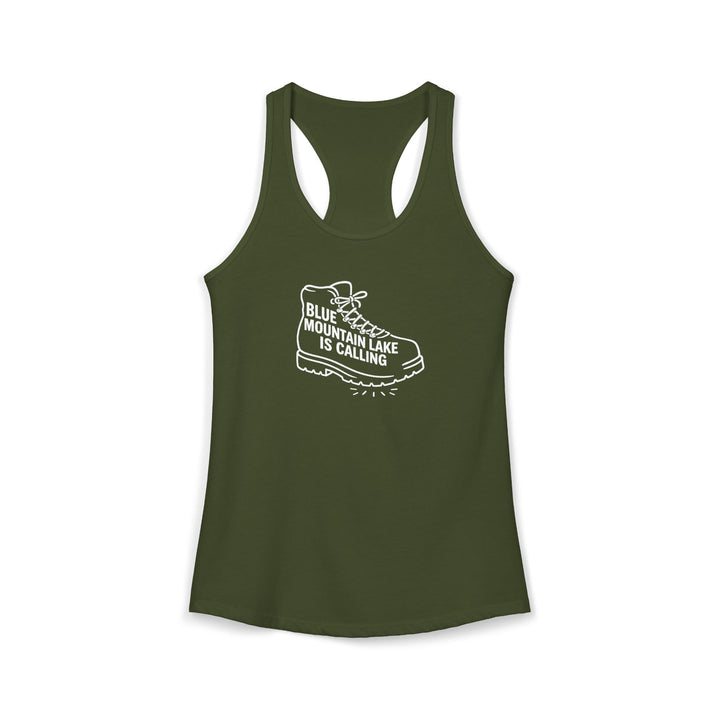 Blue Mountain Lake is Calling Ladies Racerback