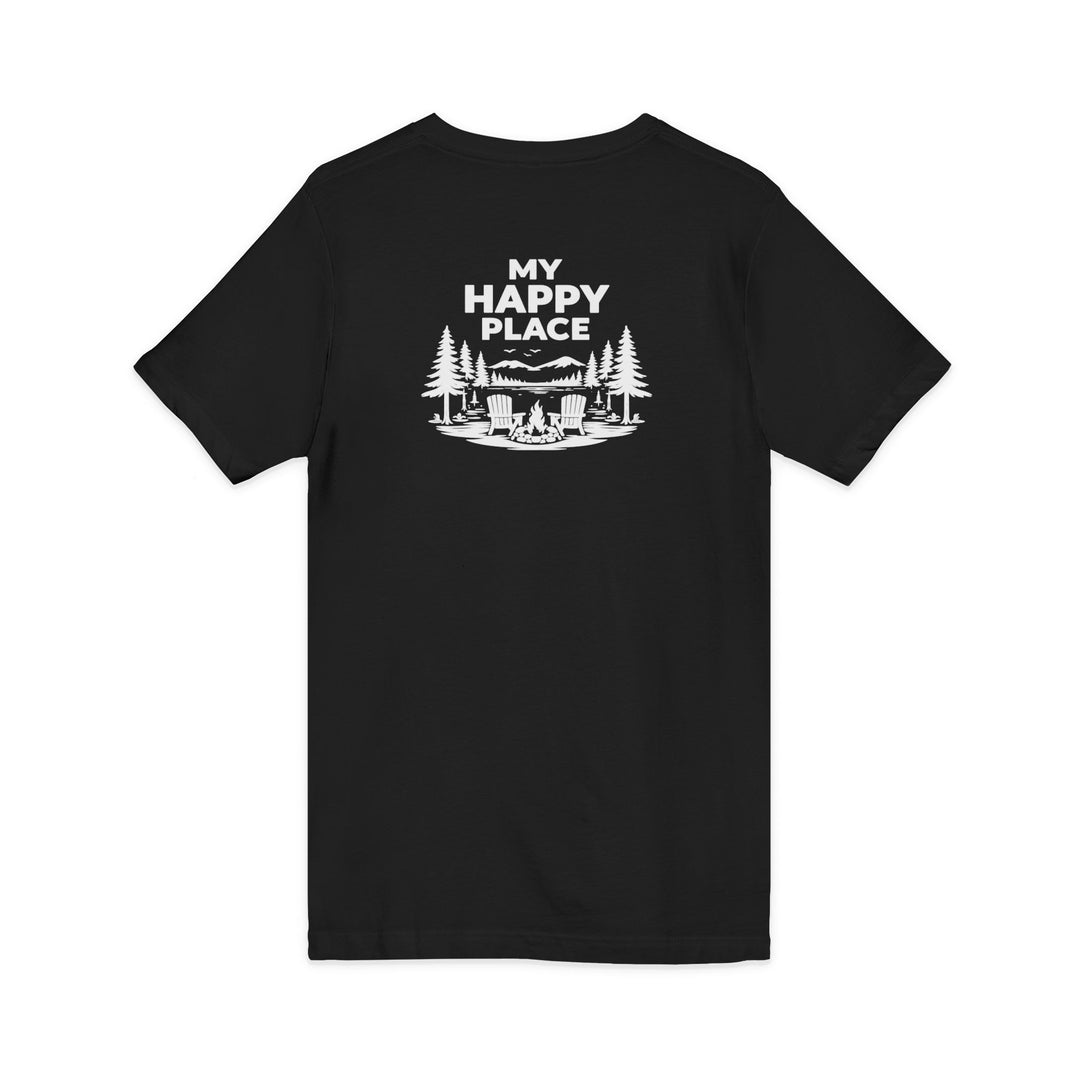 Blue Mountain Lake My Happy Place Unisex V-Neck T-Shirt