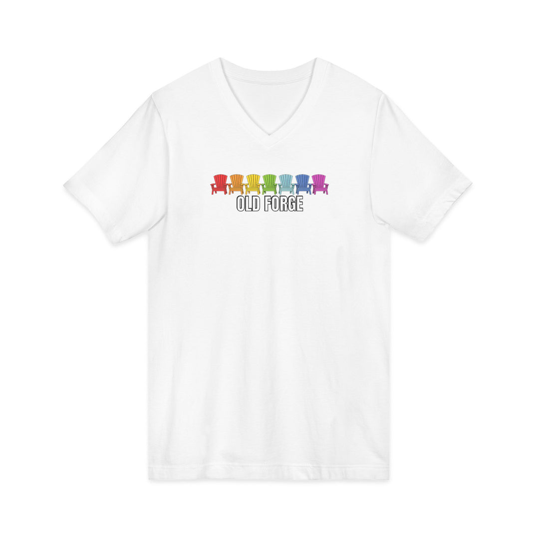 Old Forge Rainbow Chairs Unisex V-Neck T-Shirt