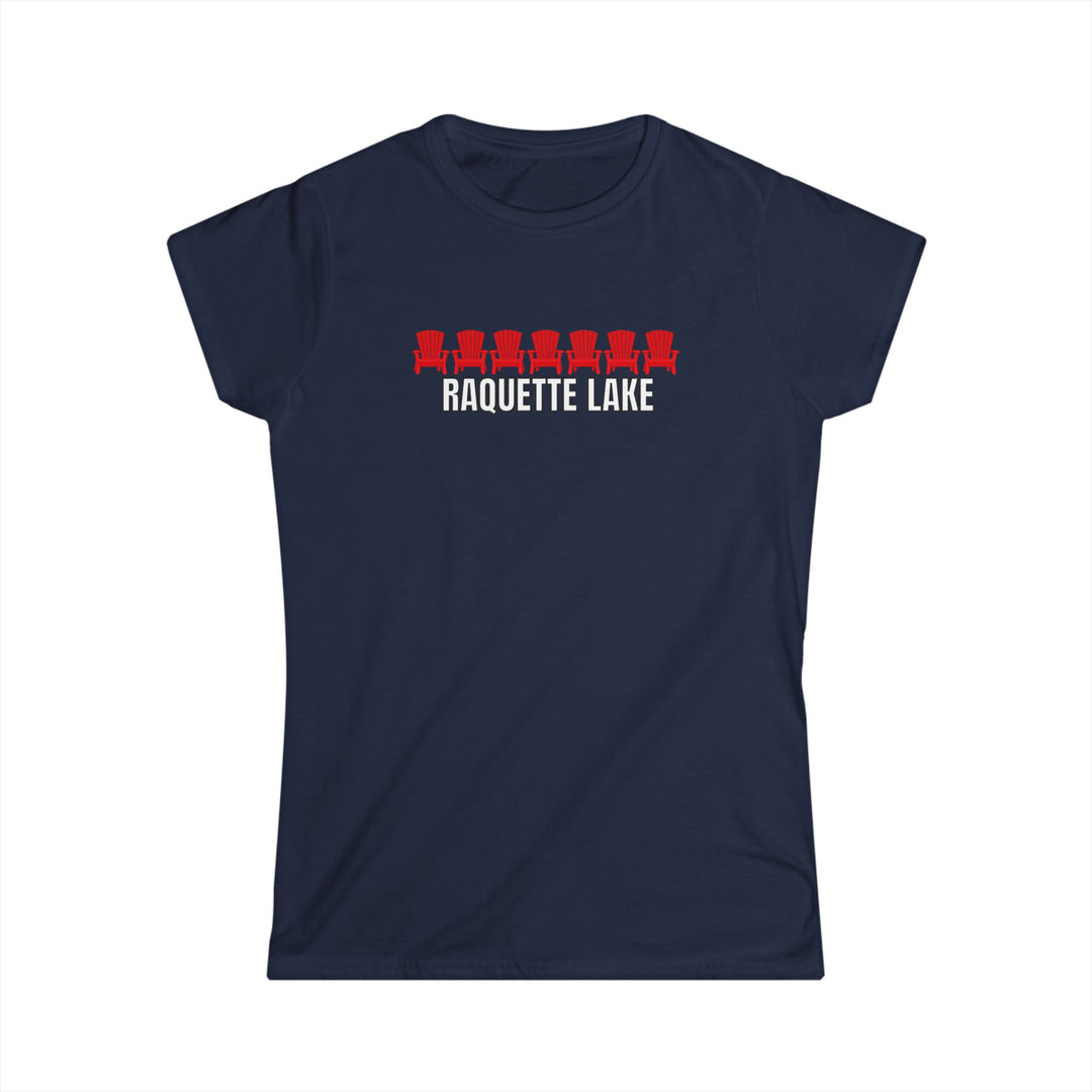 Raquette Lake Ladies Tee - Red Chairs