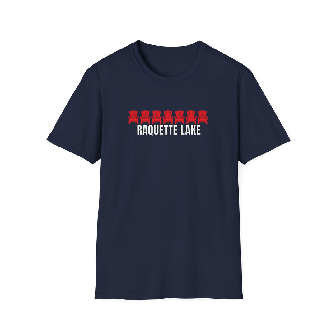 Raquette Lake Unisex T-Shirt - Red Chairs