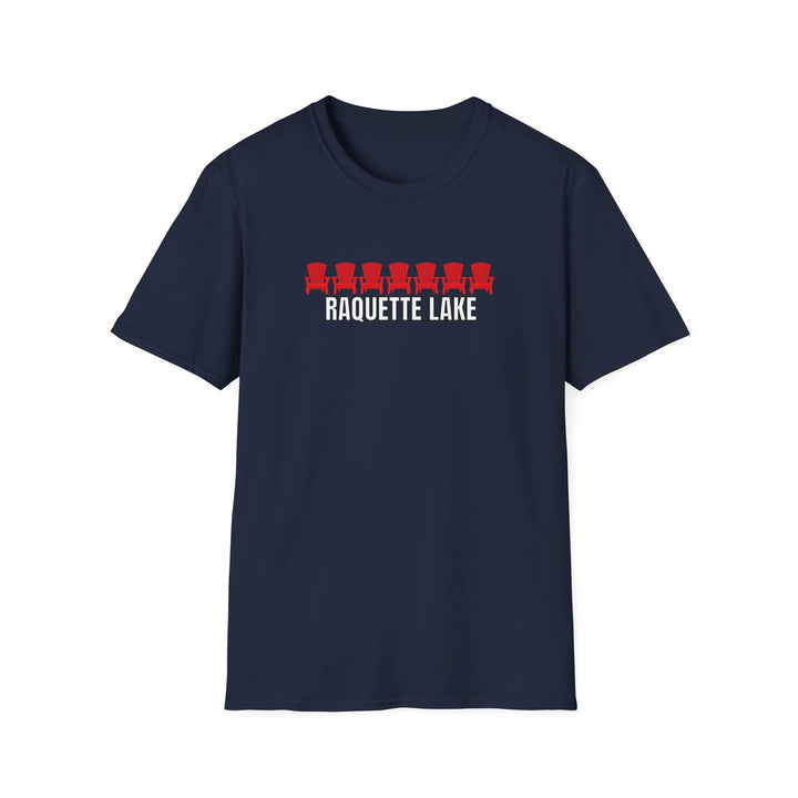 Raquette Lake Unisex T-Shirt - Red Chairs