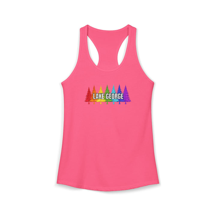 Lake George Rainbow Trees Racerback Tank
