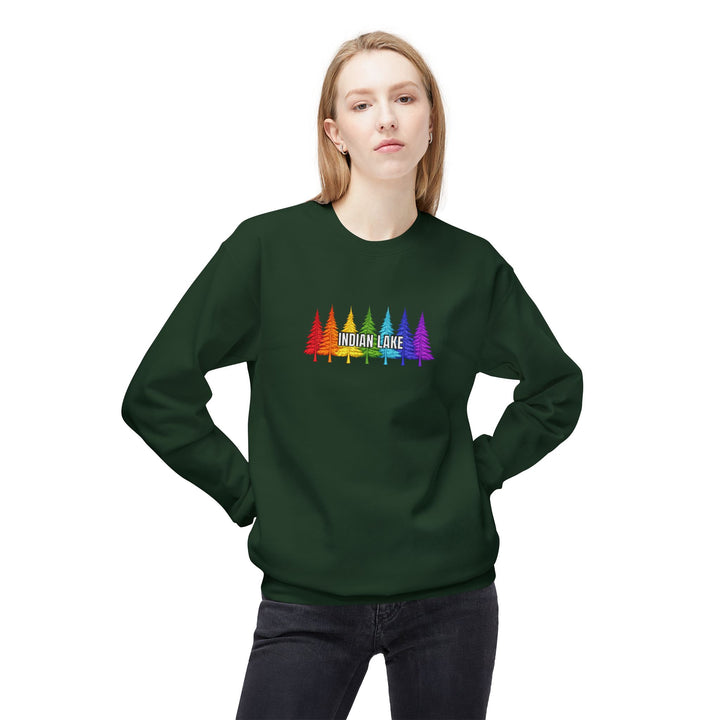 Indian Lake Sweatshirt - Rainbow Trees