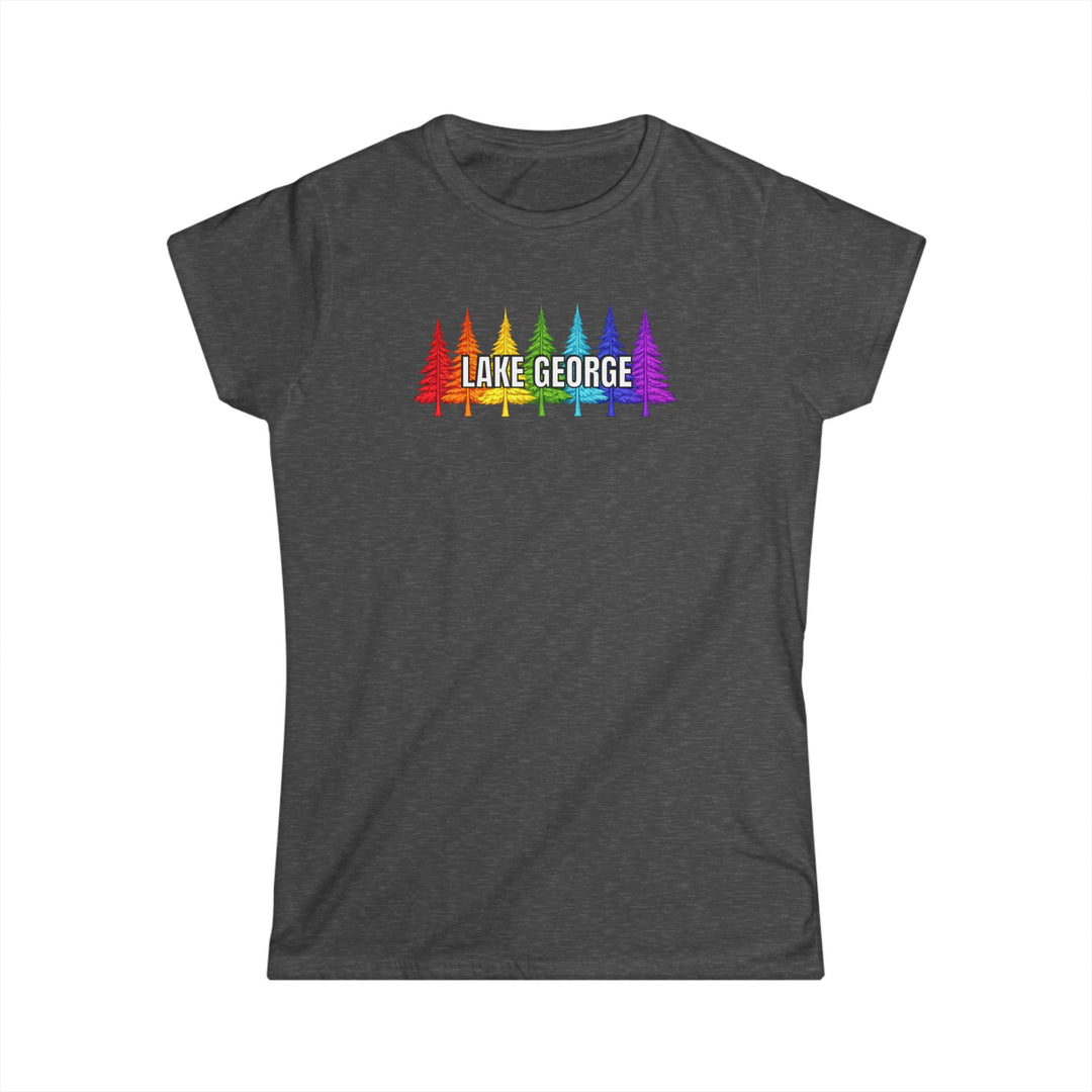 Lake George Ladies T-Shirt - Rainbow Trees