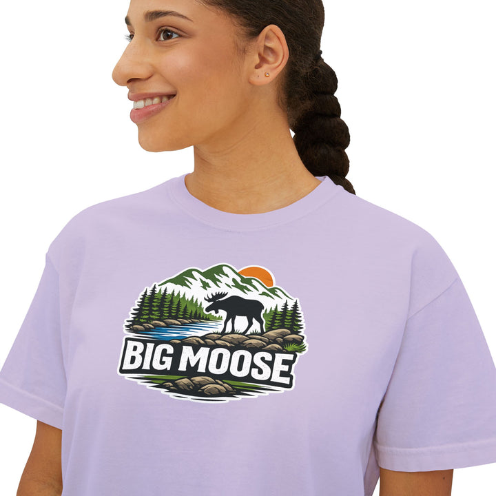Big Moose Sunset Ladies Boxy Tee