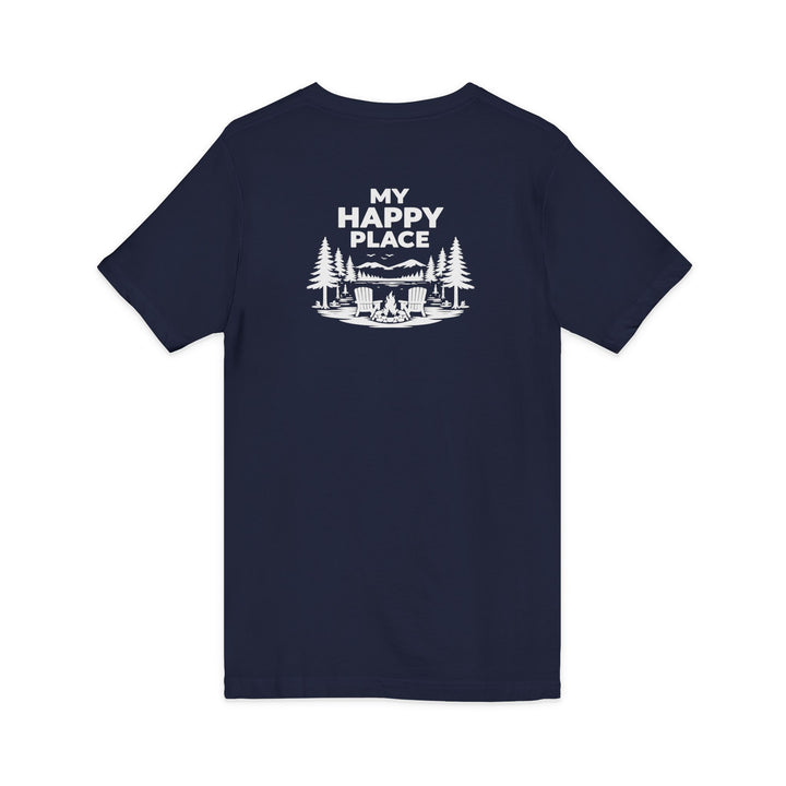 Blue Mountain Lake My Happy Place Unisex V-Neck T-Shirt