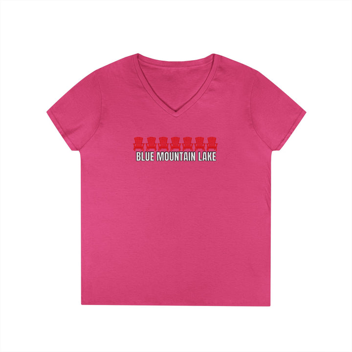 Blue Mountain Lake ADK Chairs V-Neck T-Shirt