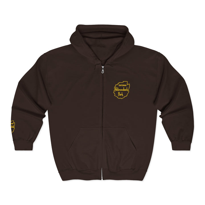 Entering Adirondack Park - Embroidered Zip Up Hoodie
