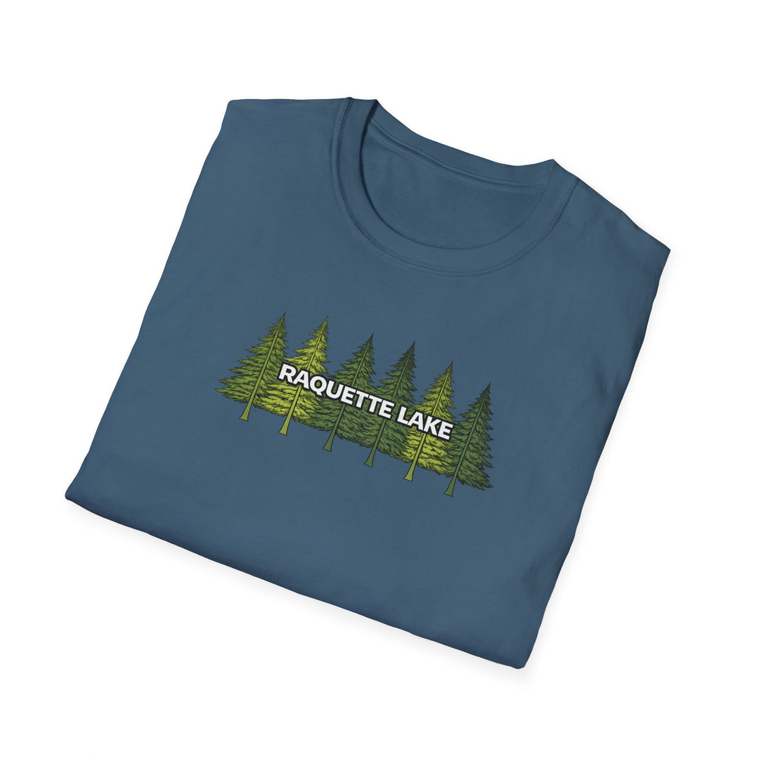 Raquette Lake Unisex T-Shirt - Pine Trees