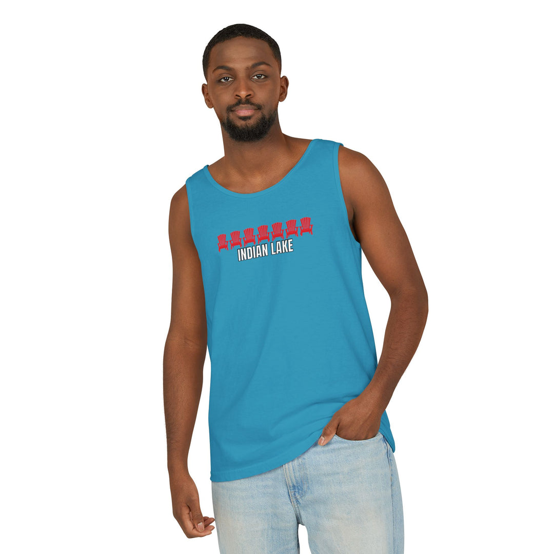 Indian Lake Unisex Tank - Red Chairs