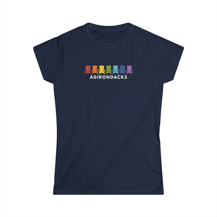 Adirondacks Rainbow Chairs Ladies T-Shirt