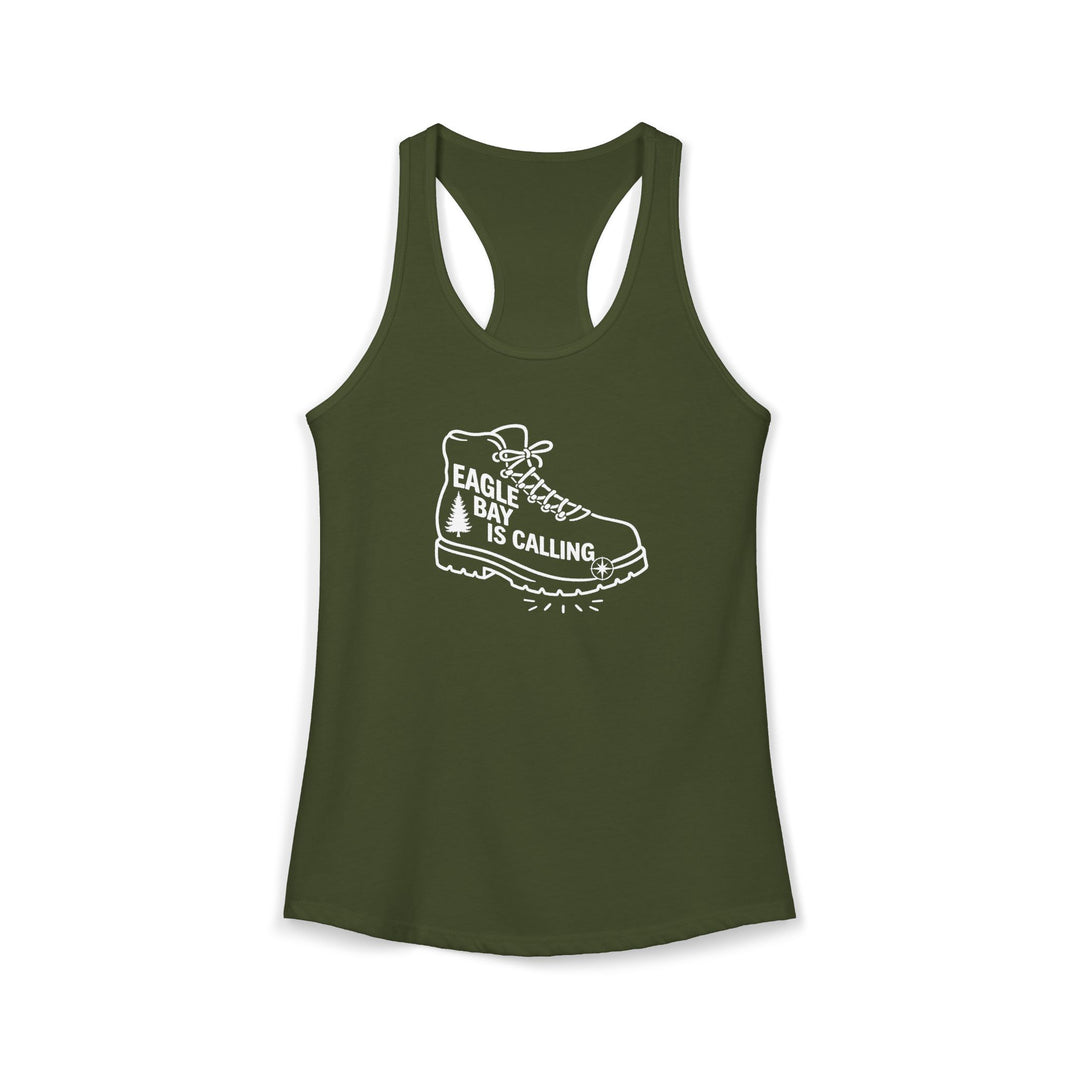 Eagle Bay is Calling Ladies Racerback