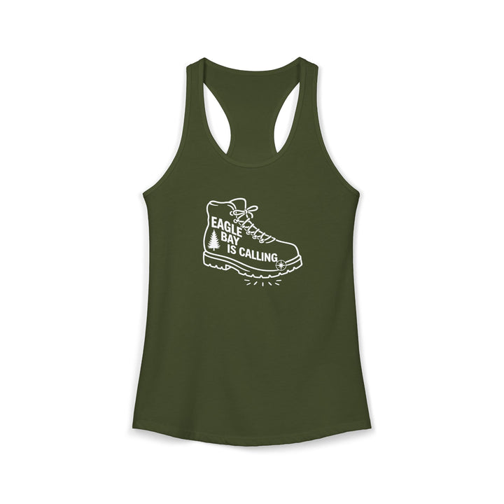 Eagle Bay is Calling Ladies Racerback