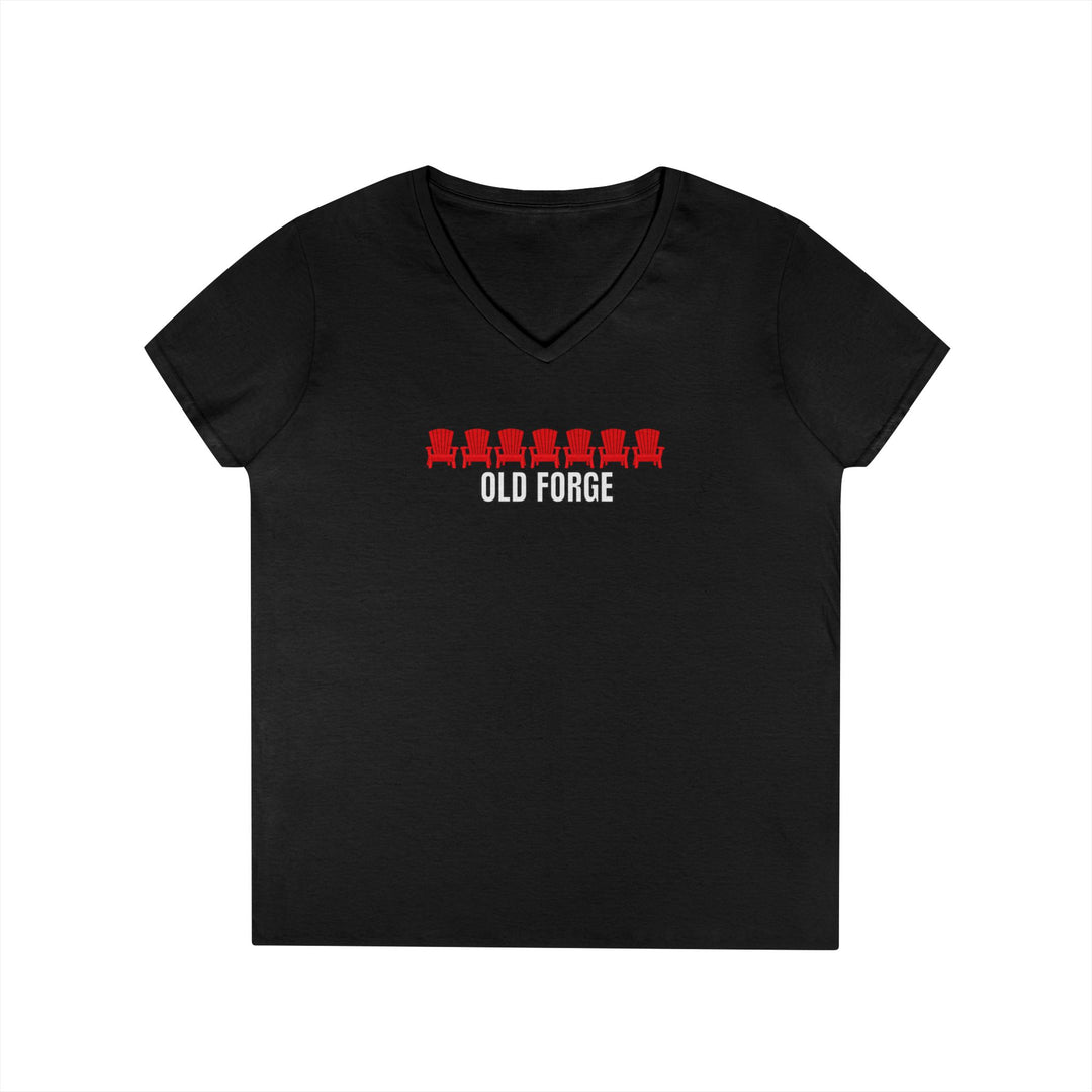 Old Forge ADK Chairs Ladies V-Neck T-Shirt