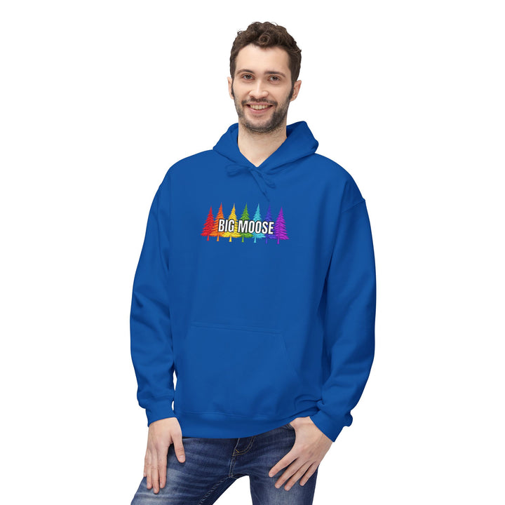 Big Moose Rainbow Trees Hoodie