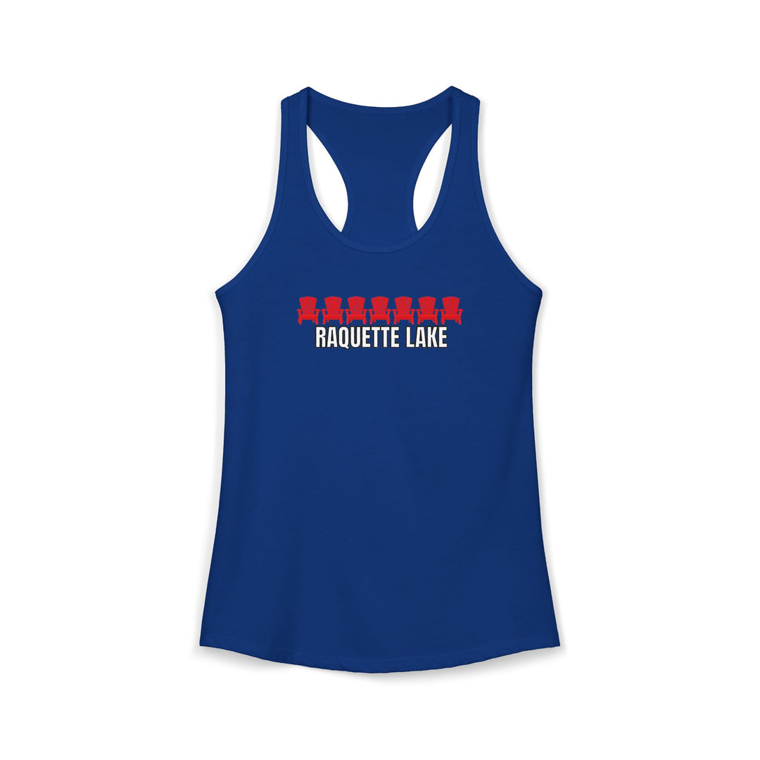 Raquette Lake Ladies Racerback - Red Chairs
