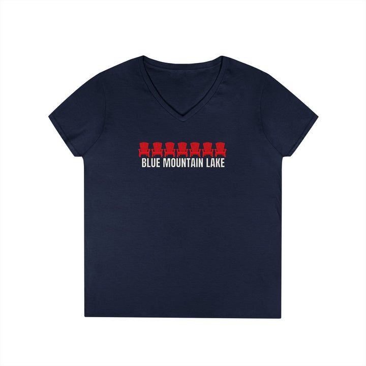 Blue Mountain Lake ADK Chairs V-Neck T-Shirt