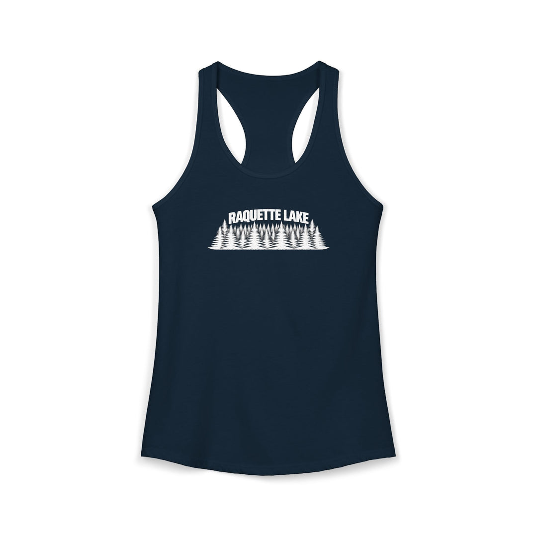 Raquette Lake Ladies Racerback - Trees