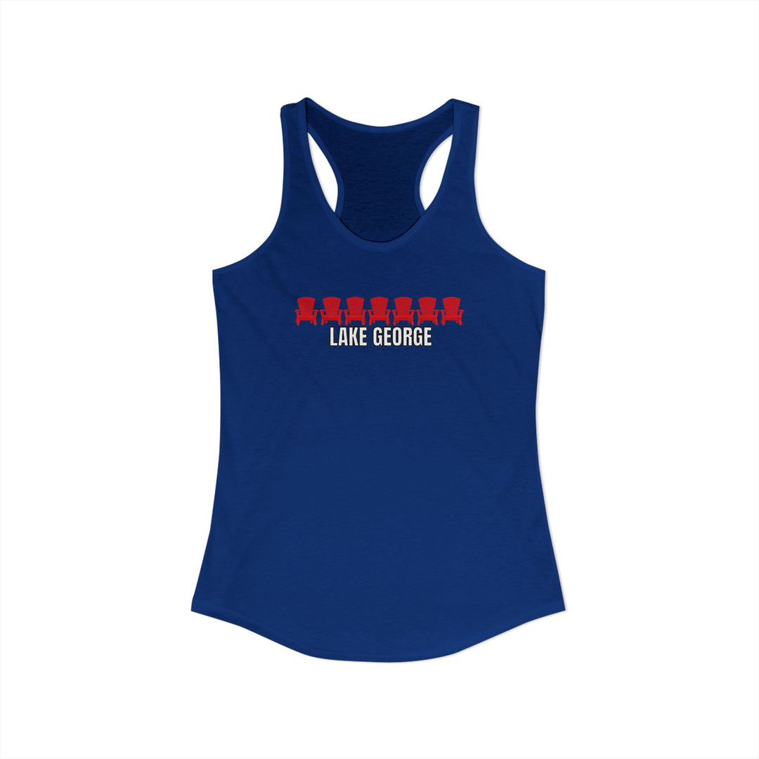 Lake George Red Chairs Racerback Tank
