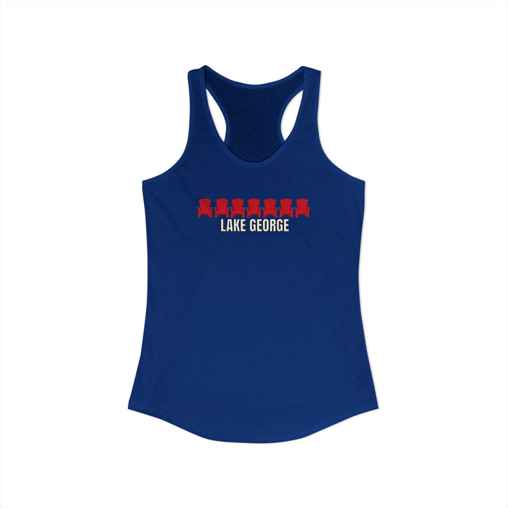 Lake George Red Chairs Racerback Tank