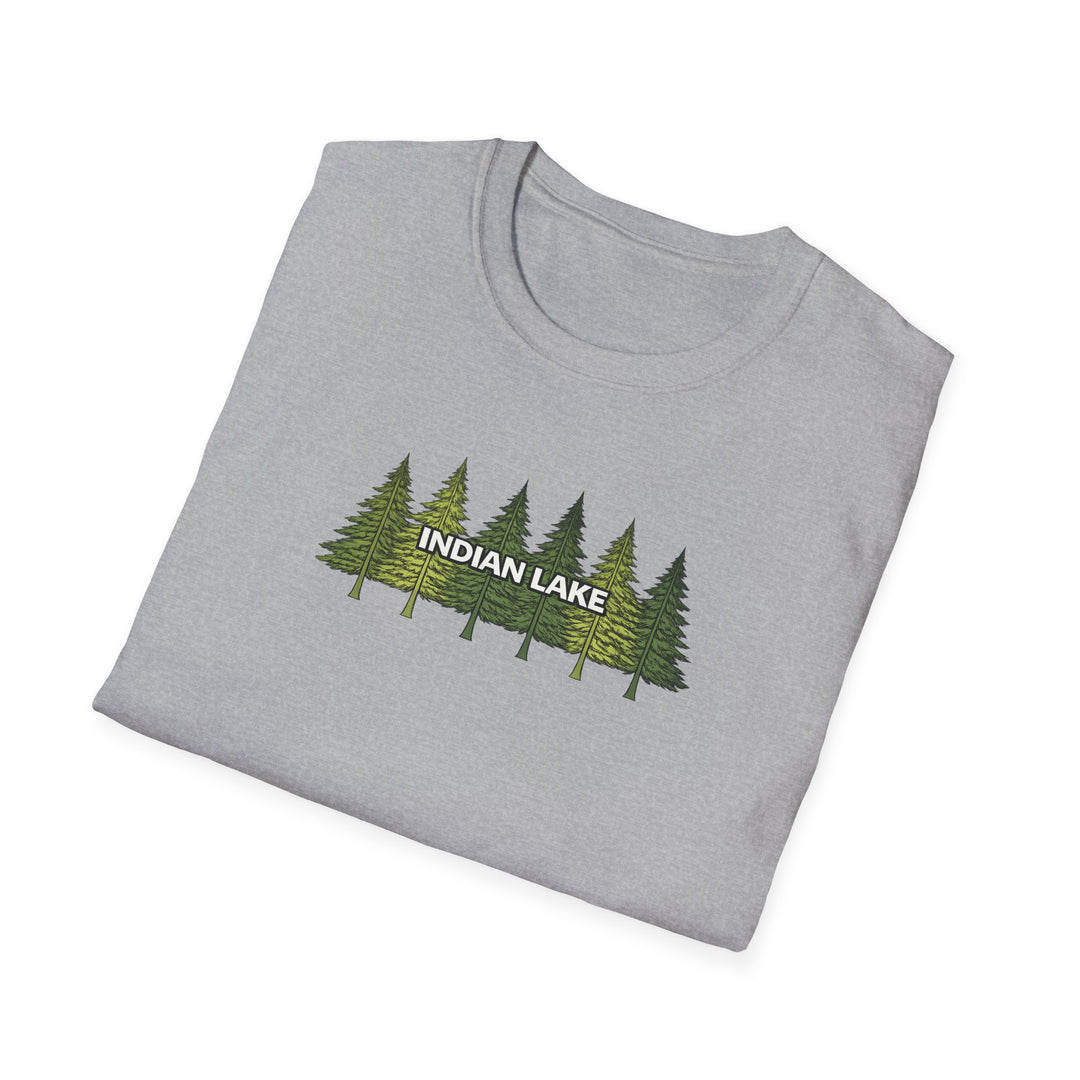 Indian Lake Unisex T-Shirt - Pine Trees