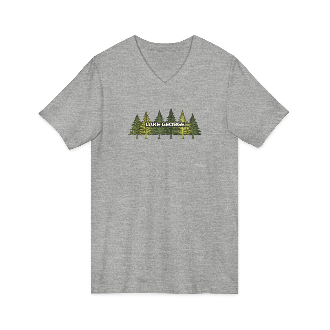 Lake George Unisex V-Neck - Green Trees