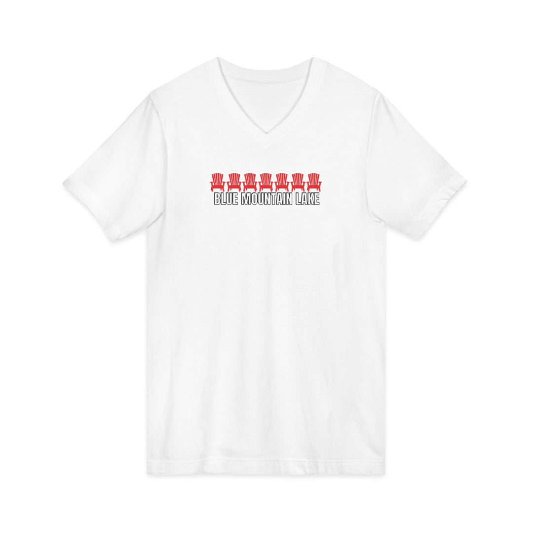 Blue Mountain Lake ADK Chairs Unisex V-Neck T-Shirt