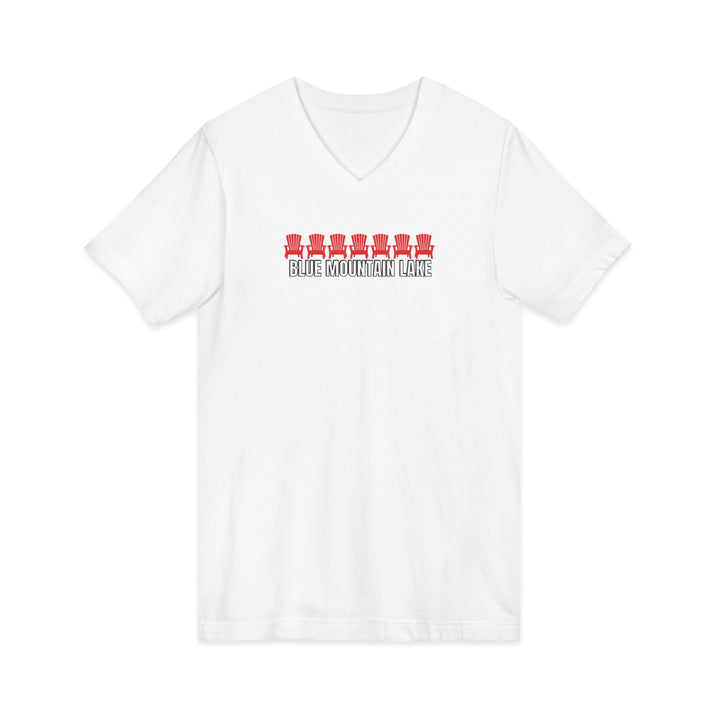 Blue Mountain Lake ADK Chairs Unisex V-Neck T-Shirt