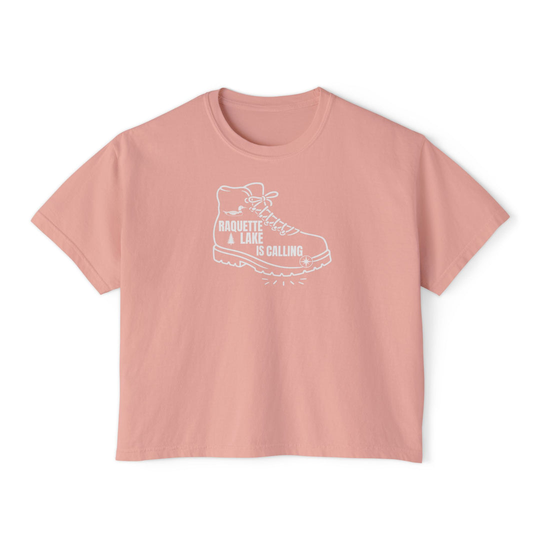 Raquette Lake is Calling Ladies Boxy Tee