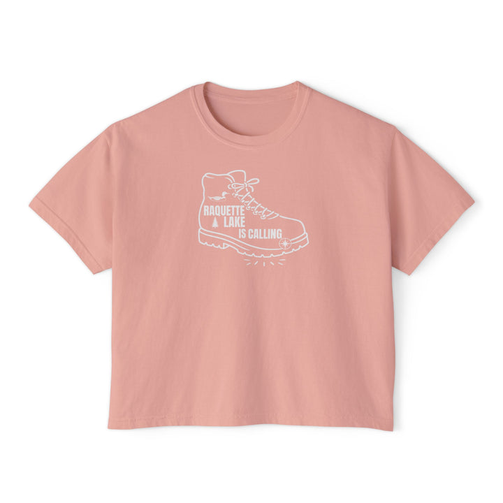 Raquette Lake is Calling Ladies Boxy Tee