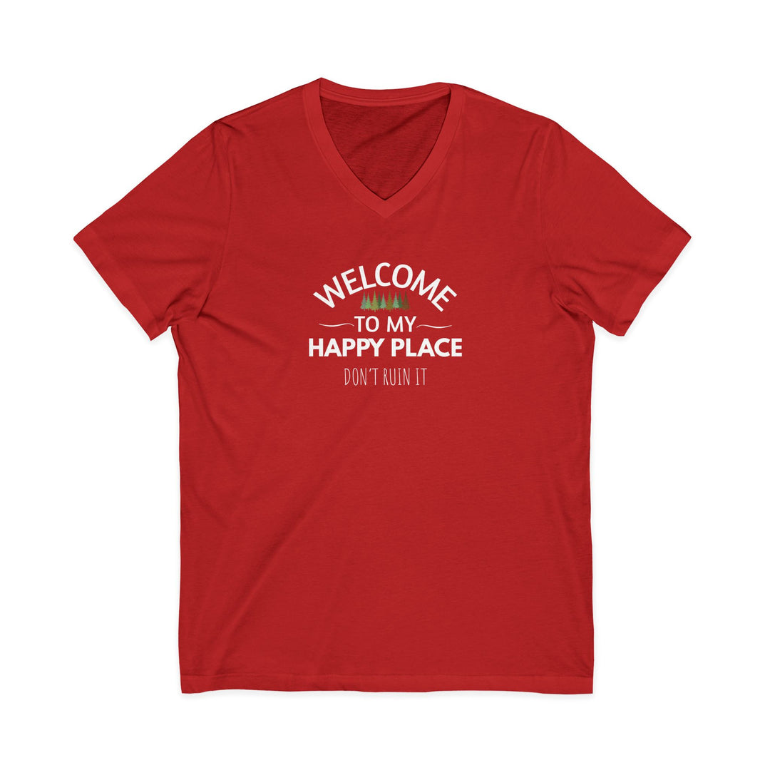 Welcome to My Happy Place Unisex V-Neck T-Shirt