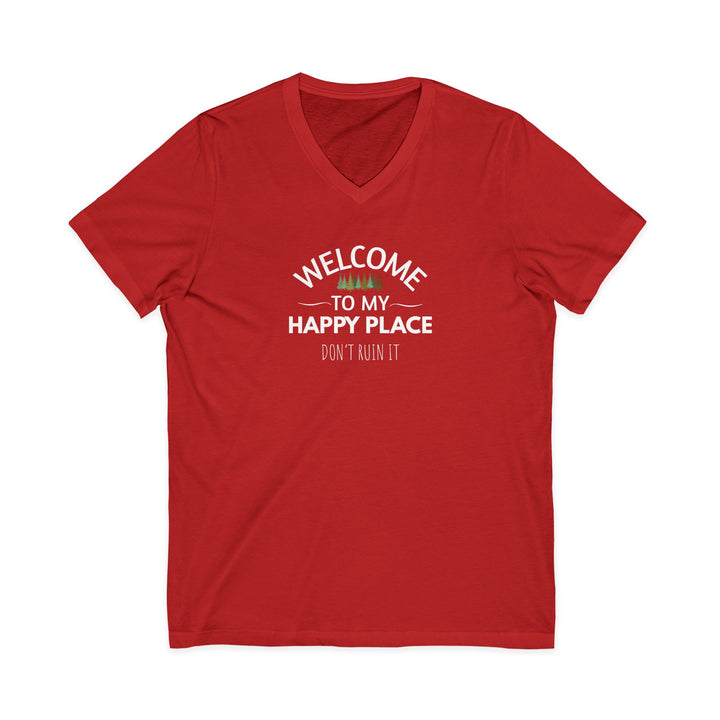 Welcome to My Happy Place Unisex V-Neck T-Shirt