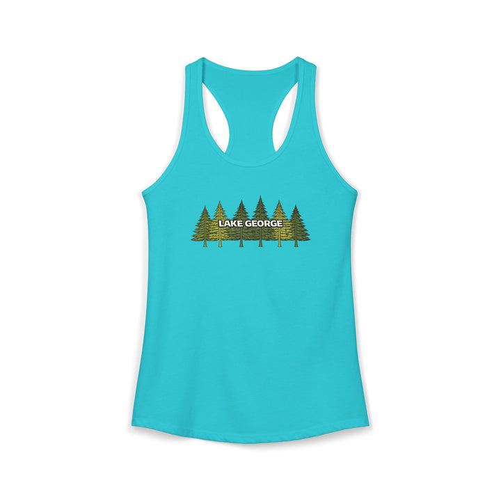 Lake George Green Trees Racerback Tank