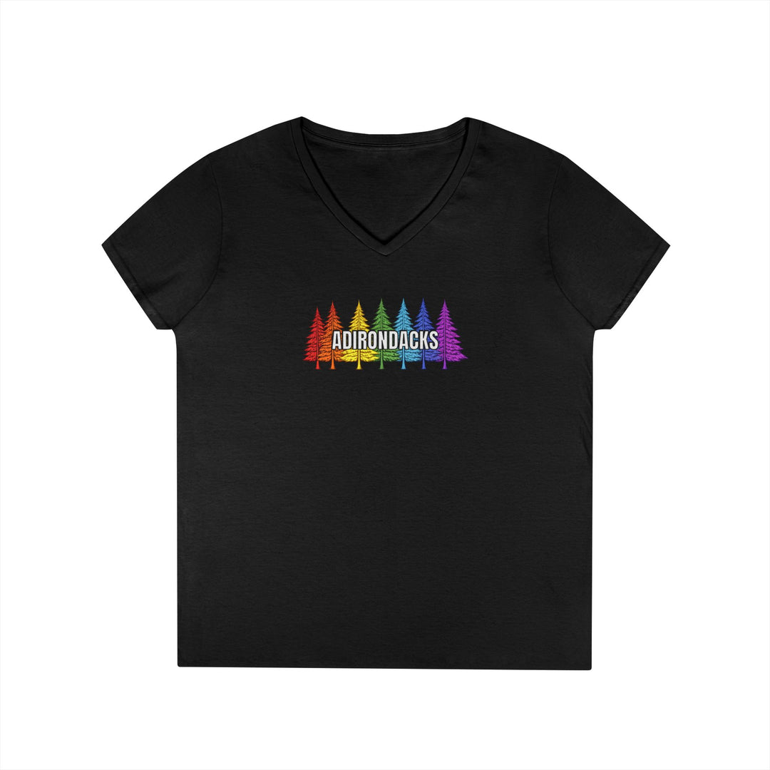 Adirondack Rainbow Tree Ladies V-Neck