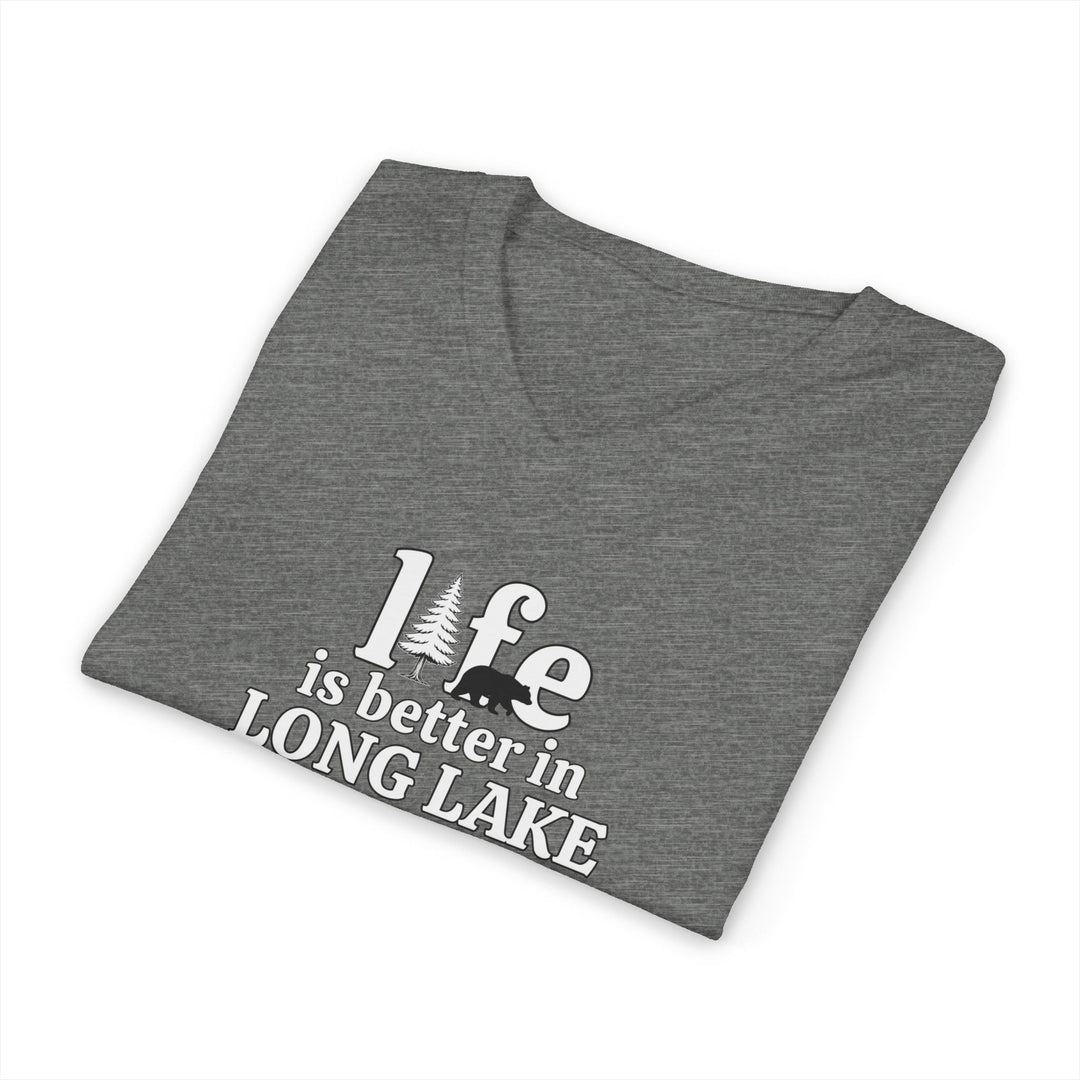 Life is Better in Long Lake Unisex V-Neck T-Shirt