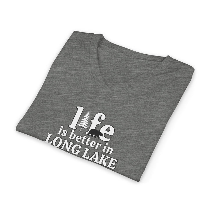 Life is Better in Long Lake Unisex V-Neck T-Shirt